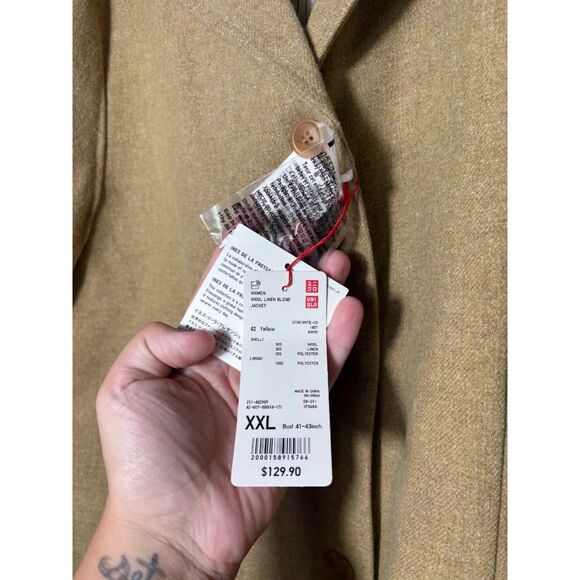 Uniqlo x Ines De La Fressange Blazer Jacket Size XXL NWT Wool Linen Minimalist - Picture 3 of 4